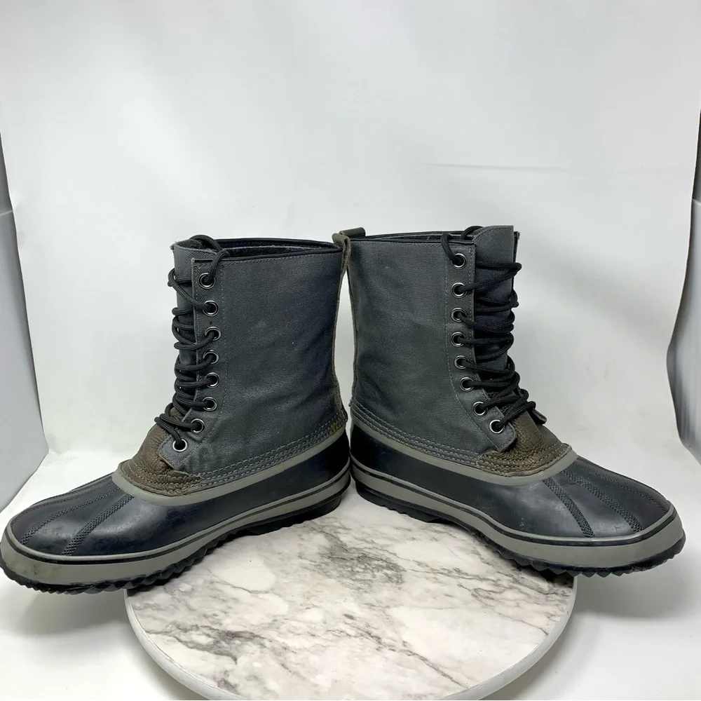 Sorel 1964 Premium CVS Gray Lace Up Waterproof Snow Boots 10/44 Mens Insulated